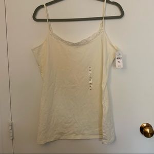 NWT: Loft cream colored lace cami size XL